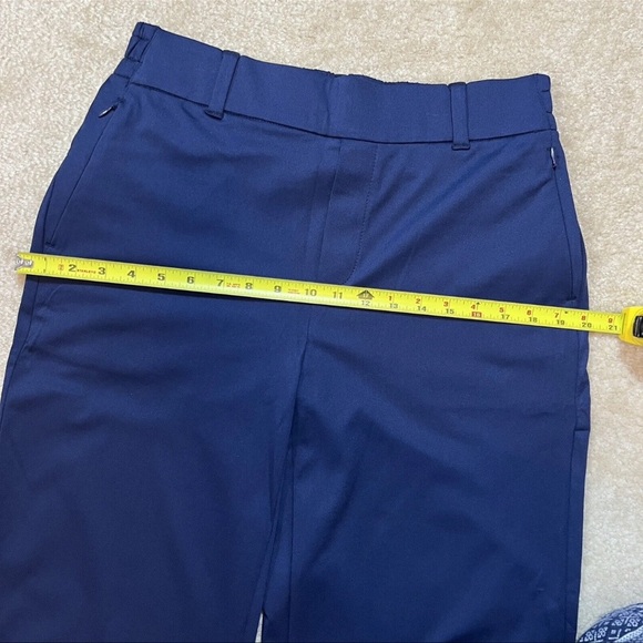 Lands End Wide Leg Pants Blue Pockets-Zipper Elastic Waist Women's Size S 6-8 - Picture 13 of 16